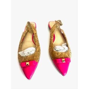 Kate spade Ginny natural slingback pink cork flats